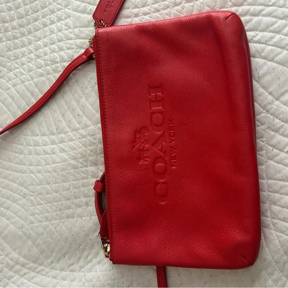 Coach Red Crossbody Bag Sleek Modern Design - Picture 13 of 15